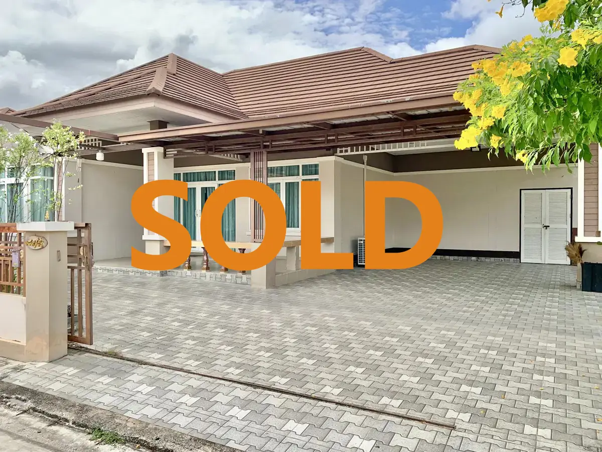 SOLD -  3 BEDROOM BUNGALOW HOME AT THE PALM PHALA BEACH, Ban Chang, with DOUBLE SIZE LOT