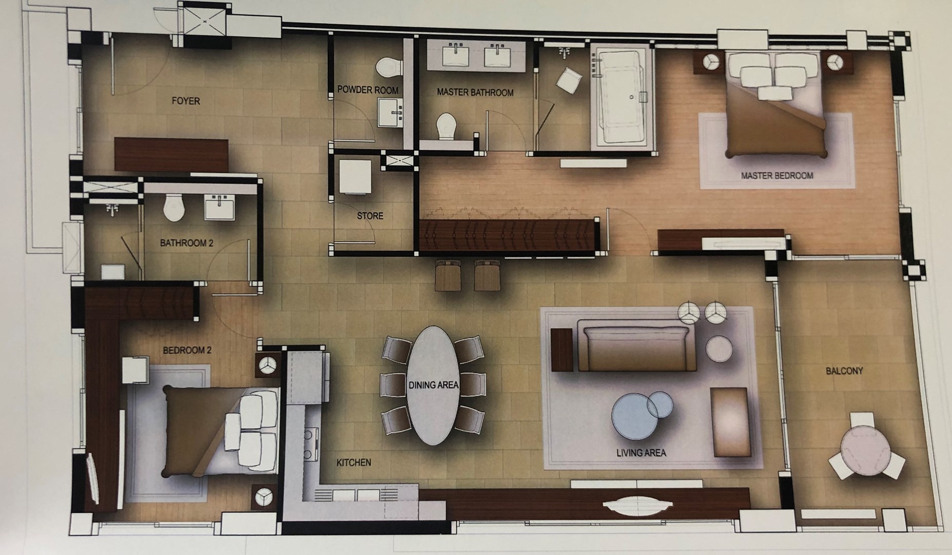 Layout 2BR corner