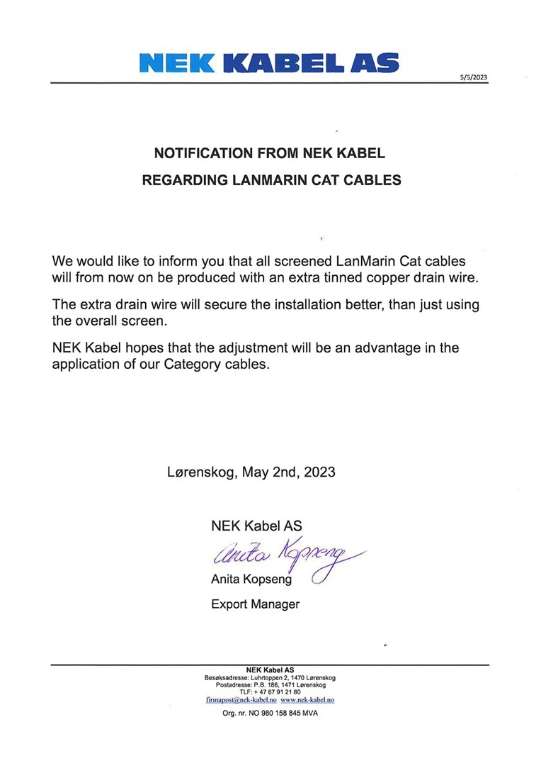 Information regarding