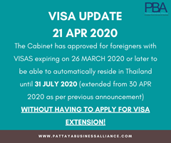 Visa Update 21 April 2020