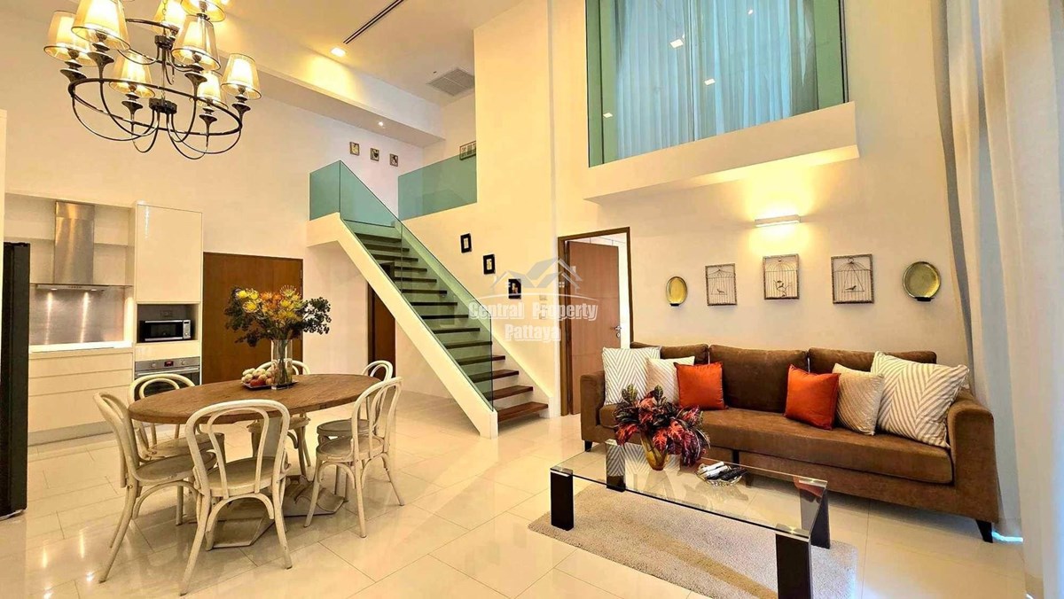 Superb, 2 bedroom, 2 bathroom, duplex unit for rent or sale in The Sanctuary, Wongamat. 