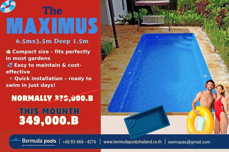 Fiberglass pool August sale 2