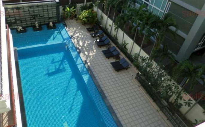 Condominium for rent Prime Suites Pattaya showing the pool and terraces
