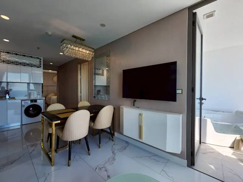 1 bed Condo Jomtien for sale at Copacabana Beach Jomtien with Swimming pool, Gym, Internet, Security, Car park, Garden, Sauna, Children's area and Elevator.