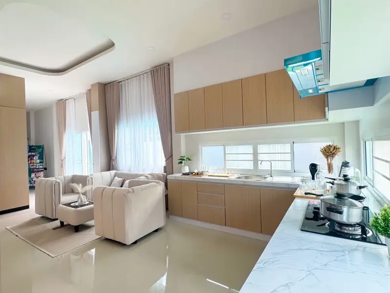 4 bed spacious home to buy in  East Pattaya, located near bustling beachfront areas, convenient access to amenities, international schools, golf courses, and a wide range of housing options,