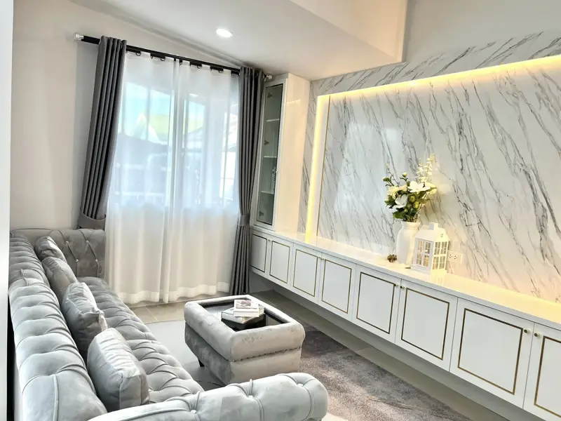 Suksiri Village, Takhian Tia 3 Bedroom for sale Corner house for sale, fully furnished, ready to move in 71 sq wah (approximately 100 sq m) Beautiful corner house,   2 bathrooms