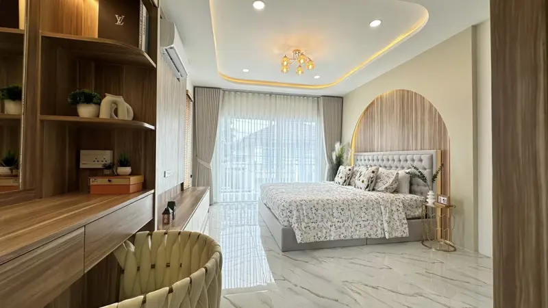  Pruksanara Village, Chaiyaphruek 2, 3 Bedroom 2-story detached house for sale, Jomtien, Pattaya. 3 bedrooms, 3 bathrooms