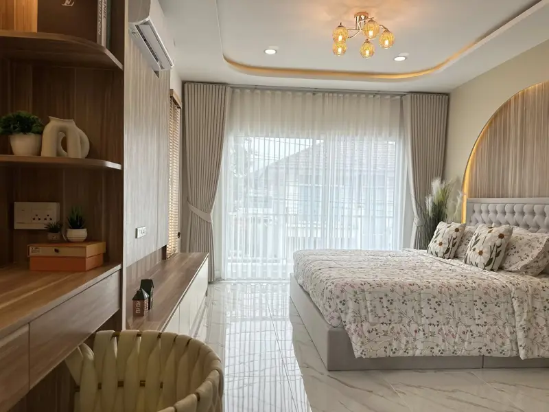  Pruksanara Village, Chaiyaphruek 2, 3 Bedroom 2-story detached house for sale, Jomtien, Pattaya. 3 bedrooms, 3 bathrooms