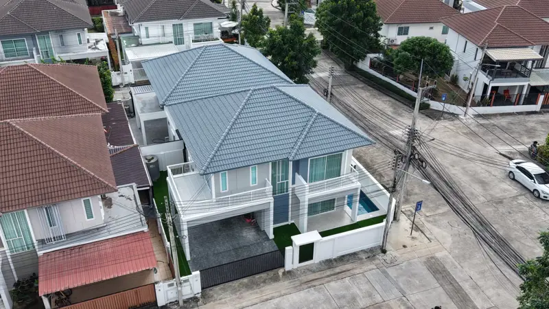  Pruksanara Village, Chaiyaphruek 2, 3 Bedroom 2-story detached house for sale, Jomtien, Pattaya. 3 bedrooms, 3 bathrooms