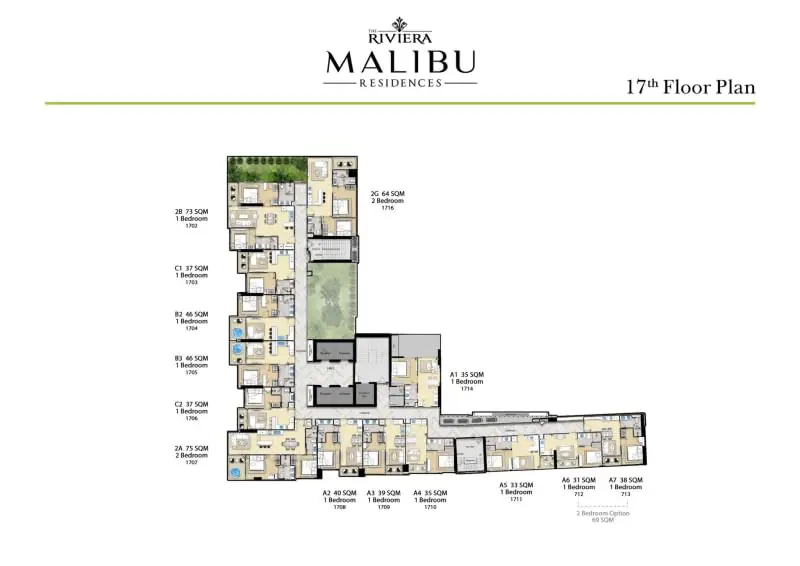 The Riviera Malibu Residences 2 BR Condo