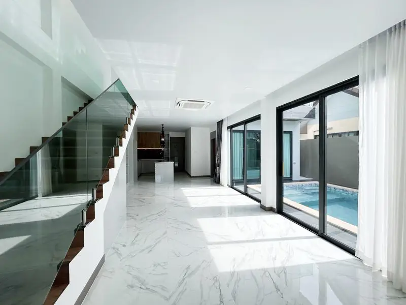 Jomtien Pool Villa 3 Bedroom  2 Floor Big Living room European Kitchen Thai Kitchen with laundry area