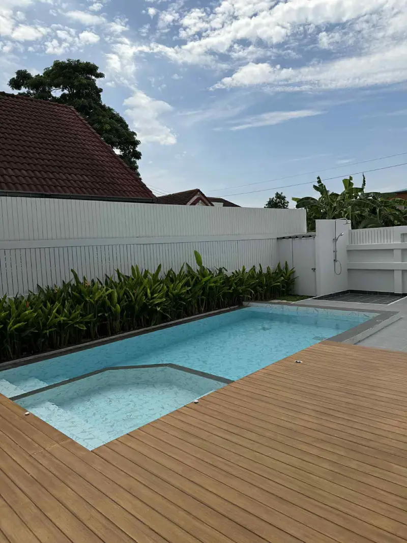 Suk Aim Garden Home Village, Naklua Pattaya 3 Bedroom for saleLand size: 348 Sq.M. / Living area: 242 Sq.M.  • 3 Bedrooms, 2 Bathrooms  • Private swimming pool (3x5 meters)