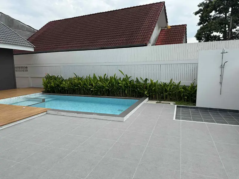 Suk Aim Garden Home Village, Naklua Pattaya 3 Bedroom for saleLand size: 348 Sq.M. / Living area: 242 Sq.M.  • 3 Bedrooms, 2 Bathrooms  • Private swimming pool (3x5 meters)