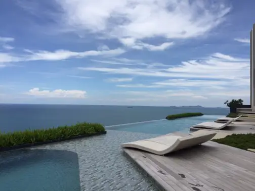 2 bed condo Situated in the prime location of Wong Amat Beach, the new beachfront condominium with an Infinity Sky Pool to feel part of the ocean .A Fitness Centre with a amazing views