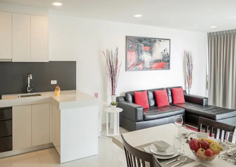 Luxury resort style condo for sale  Wongamat  with 1,000 square meter tropical lagoon pool Lush tropical gardens, boardwalks, waterslide Direct access to Wong Amat beach