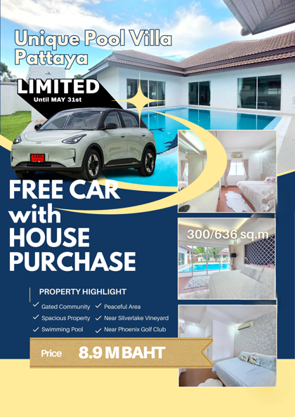 Unique Pool Villa Pattaya 3 Bedroom for sale