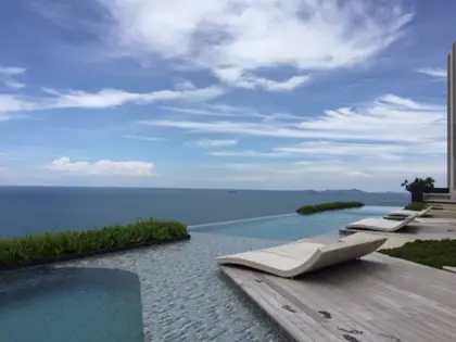 2 bed condo Situated in the prime location of Wong Amat Beach, the new beachfront condominium with an Infinity Sky Pool to feel part of the ocean .A Fitness Centre with a amazing views