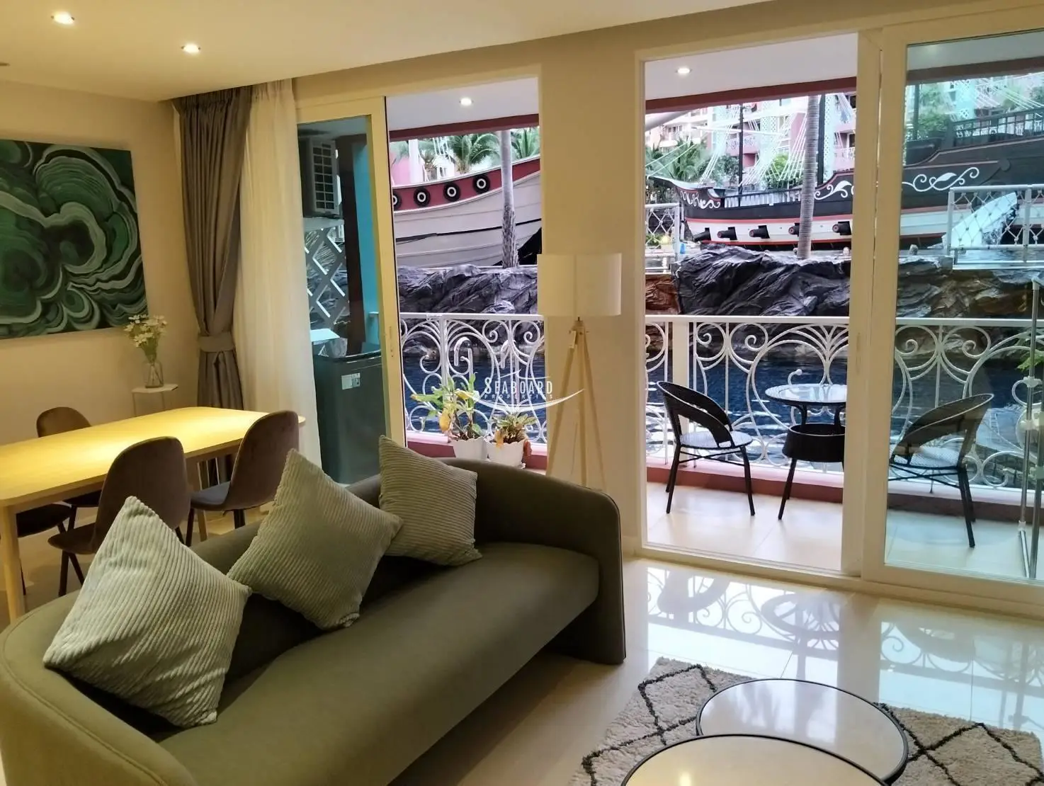 Living Room Leading to Private Balcony