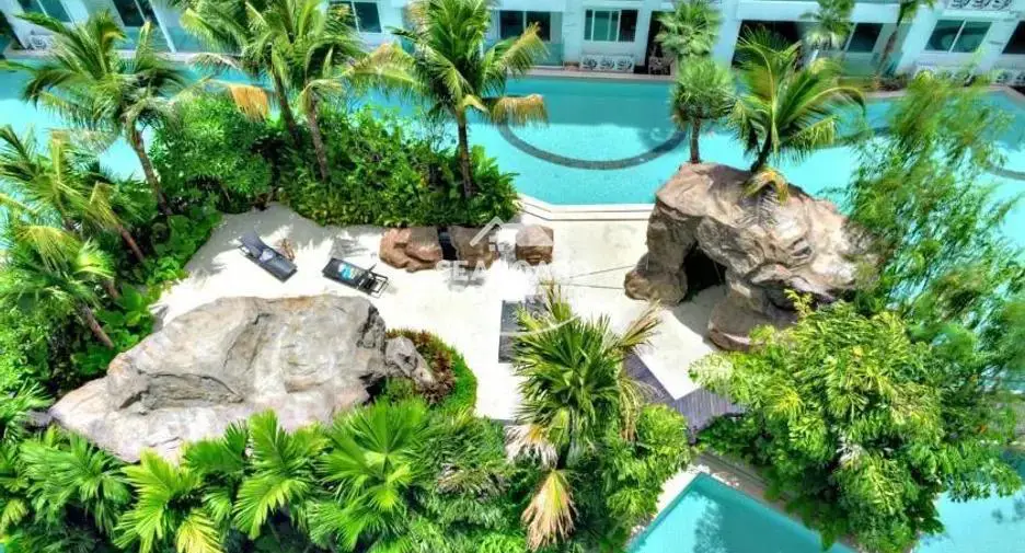 Amazon Residence Condominium Jomtien Pattaya Aerial View of Resort Tropical Swimming Pool | Seaboard Properties Pattaya