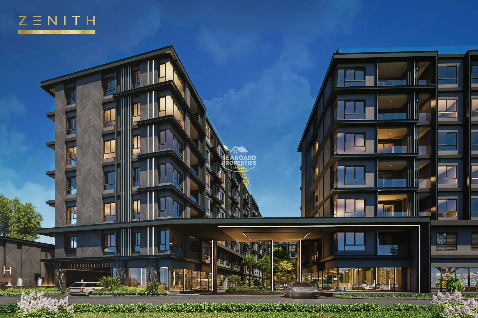 Zenith Pattaya Condo Lounge Area with Access to Communal Garden
