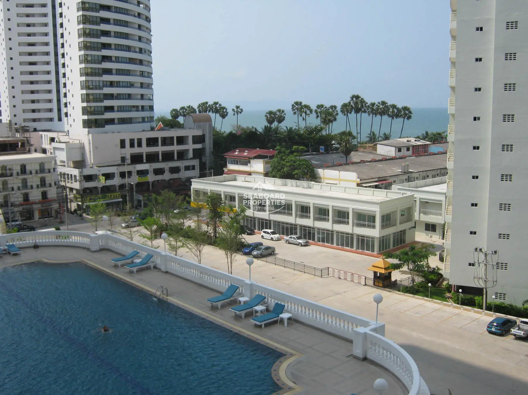 Jomtien Complex Condominium High Rise Balcony View and Ocean View