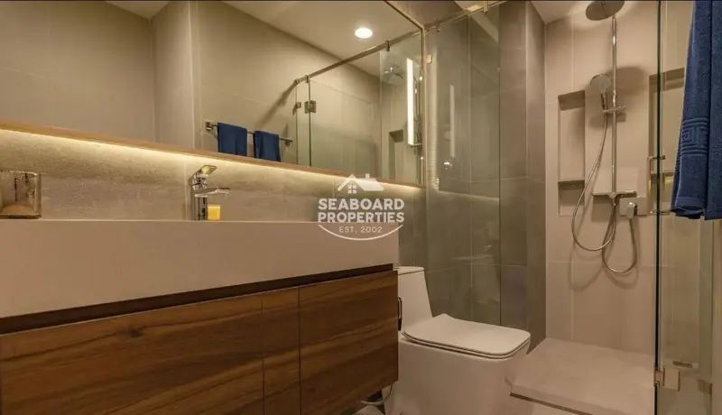 Skypark Lucean Sleek Modern Bathroom with Glass Shower