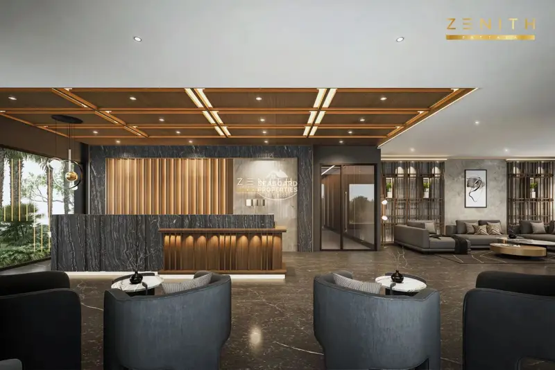 Zenith Pattaya Condo Open-Concept Living Room and Dining Space
