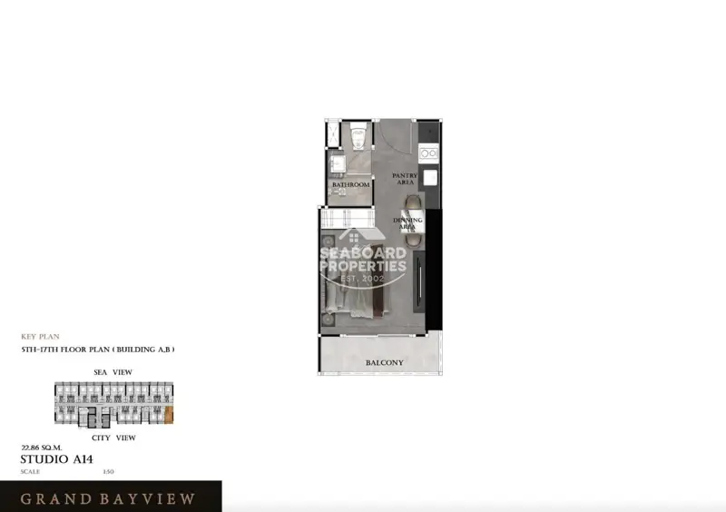 Grand Bay view Studio Condo for Sale in Central Pattaya