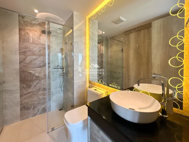 The Riviera Monaco Na Jomtien Luxury Bathroom Vanity & Glass Shower