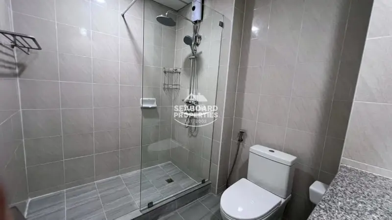 View Talay 5 D Condominium Jomtien Clean Bathroom Glass Shower Stall & Toilet