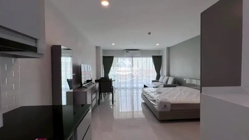 View Talay 5 D Condominium Jomtien Studio Bedroom Area & Window Lighting | Pattaya Property