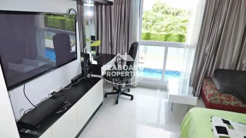 Novana Residence Pattaya Media Unit & Wall-Mounted TV Setup