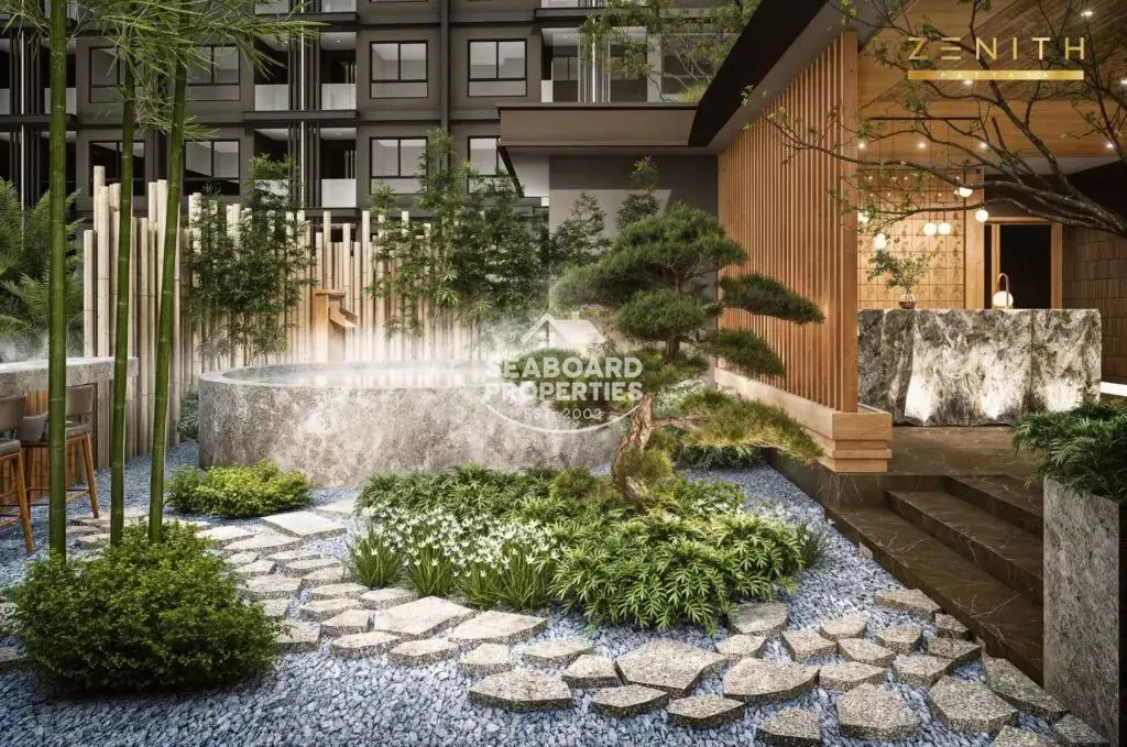 Zenith Pattaya Condo Stylish Modern Living Area with Cozy Ambience