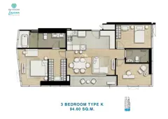 Skypark Lucean 3 Bedroom Condo for Sale In Jomtien Pattaya 