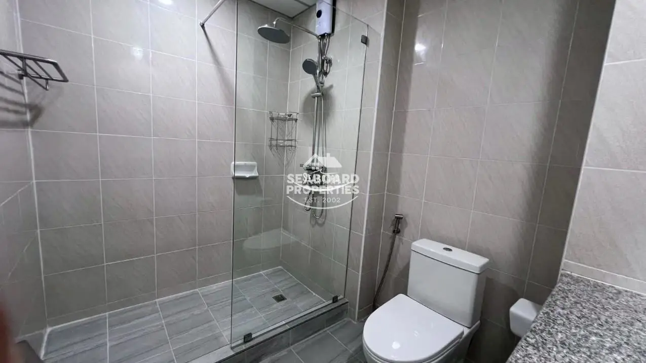 View Talay 5 D Condominium Jomtien Clean Bathroom Glass Shower Stall & Toilet