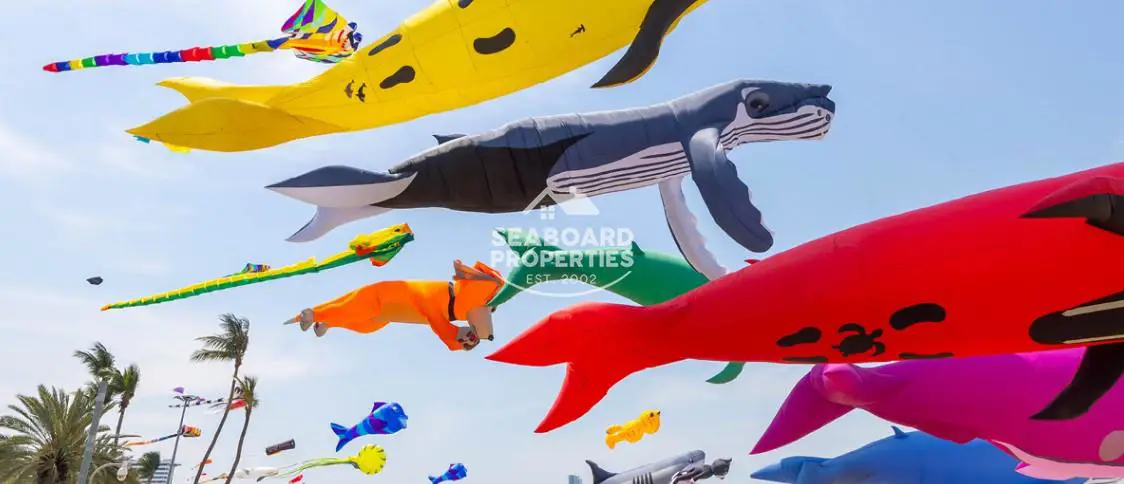View Talay 6 Resort Pool Deck & Flying Kites Display by Seaboard Properties