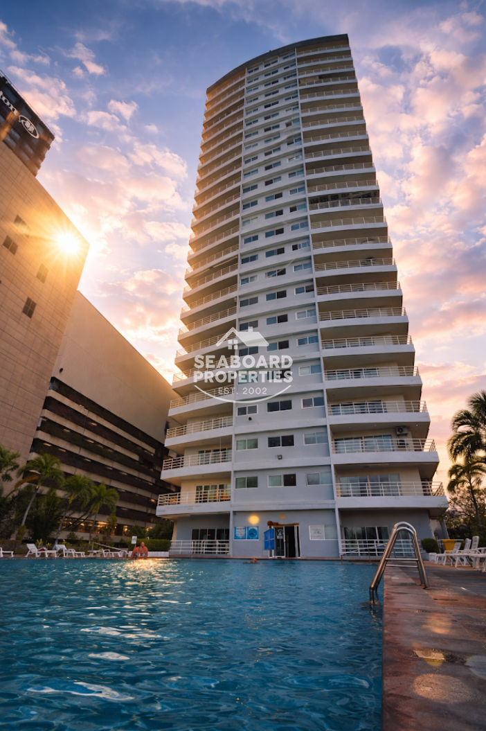 View Talay 6 Condominium high-rise building view from pool deck Central Pattaya